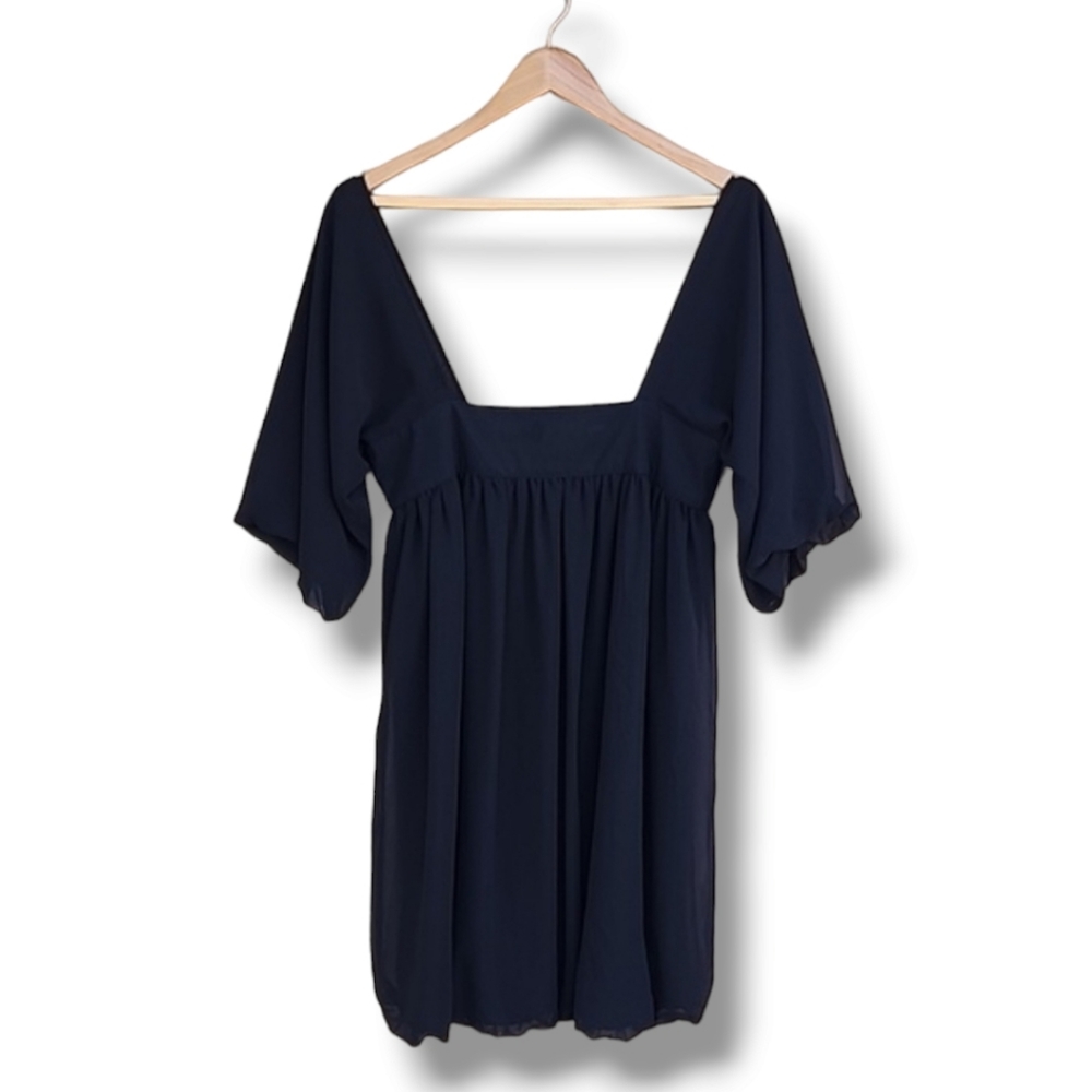 CRYSTAL CANDY Little Black Dress S Bubble Hem Minimalist Goth Punk Lolitta Y2K - Picture 3 of 14